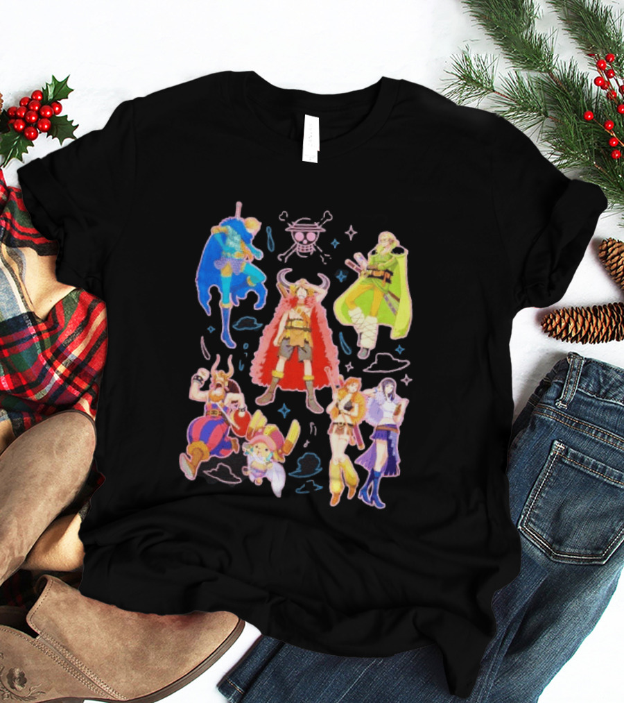 One Piece Straw Hat Pirates Collage Luffy T-Shirt