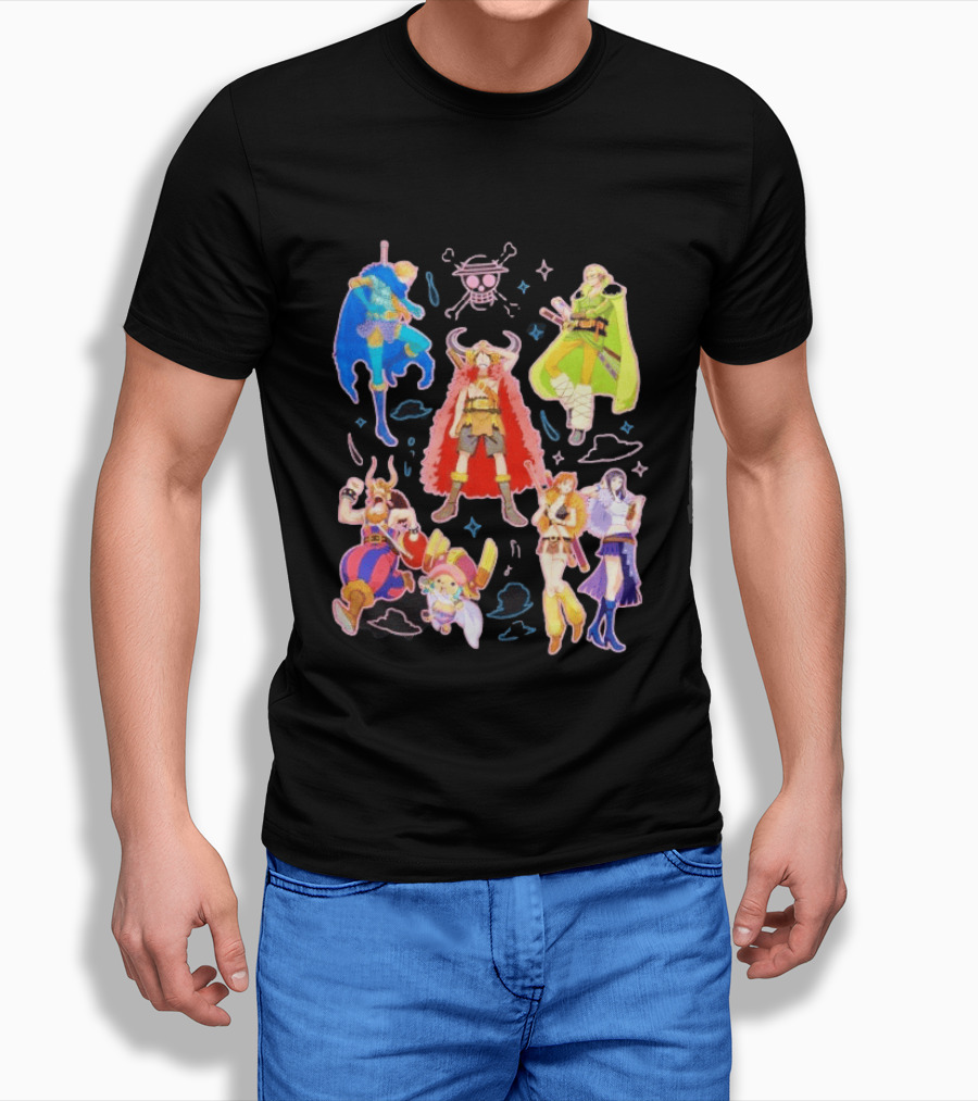 One Piece Straw Hat Pirates Collage Luffy T-Shirt