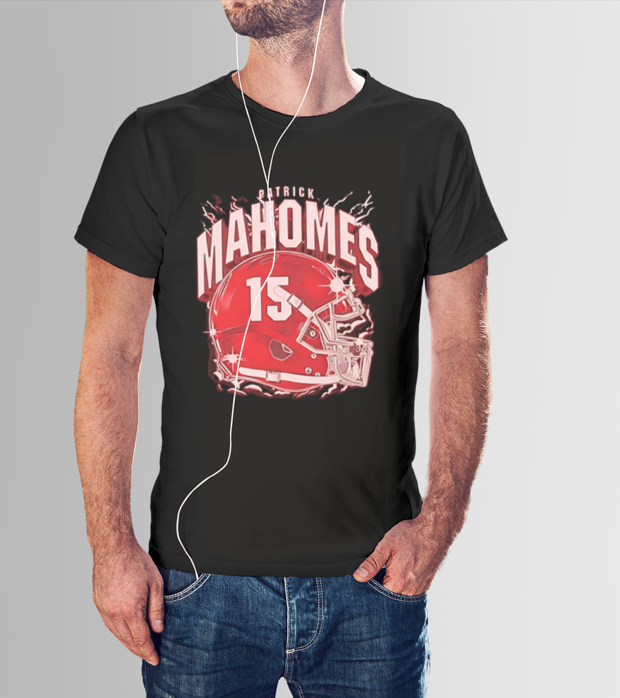 Patrick Mahomes 15 Helmet Kansas City Chiefs Explosion T-Shirt