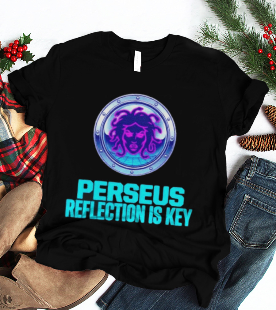 Perseus Reflection Is Key Medusa Mythology Greek Shield T-Shirt