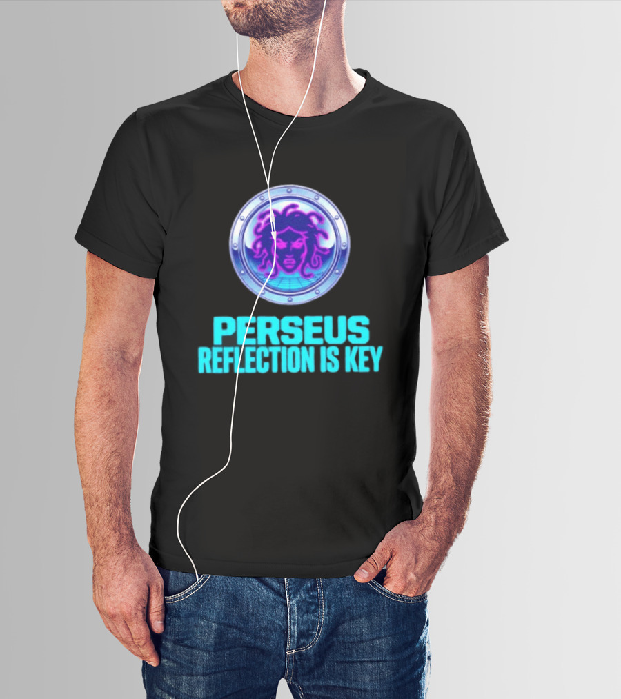 Perseus Reflection Is Key Medusa Mythology Greek Shield T-Shirt