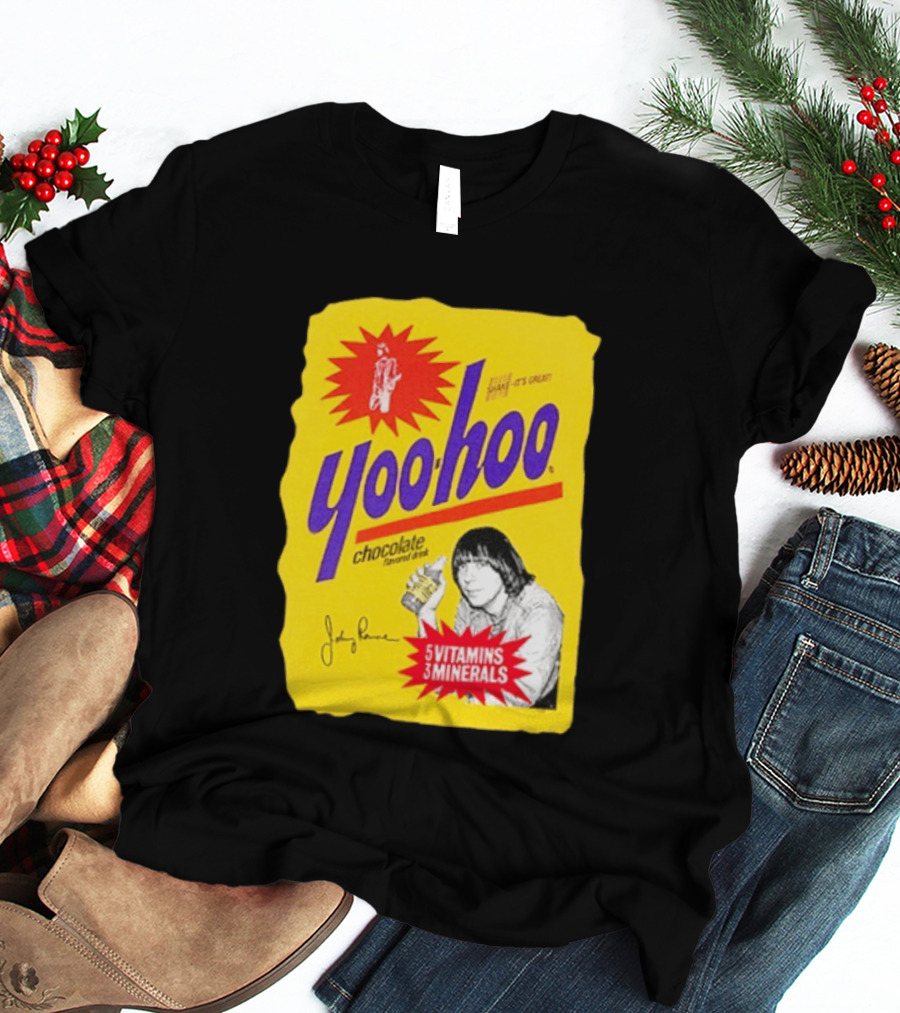 Johnny Ramone Yoo Hoo Chocolate Drink 5 Vitamins 3 Minerals T-Shirt