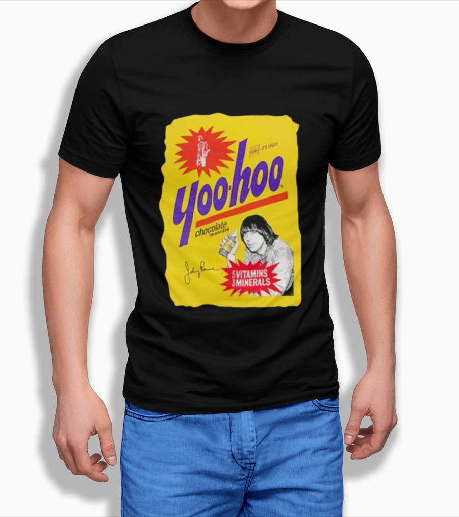 Johnny Ramone Yoo Hoo Chocolate Drink 5 Vitamins 3 Minerals T-Shirt