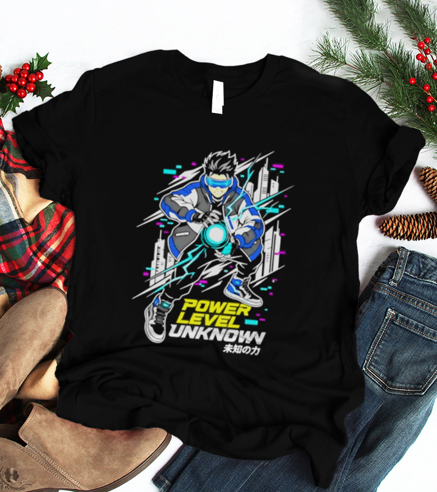 Power Level Unlocked Cyberpunk Anime Boy Rider T-Shirt