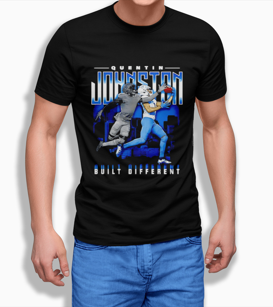 Quentin Johnston Los Angeles Chargers Built Different Skyline Catch T-Shirt