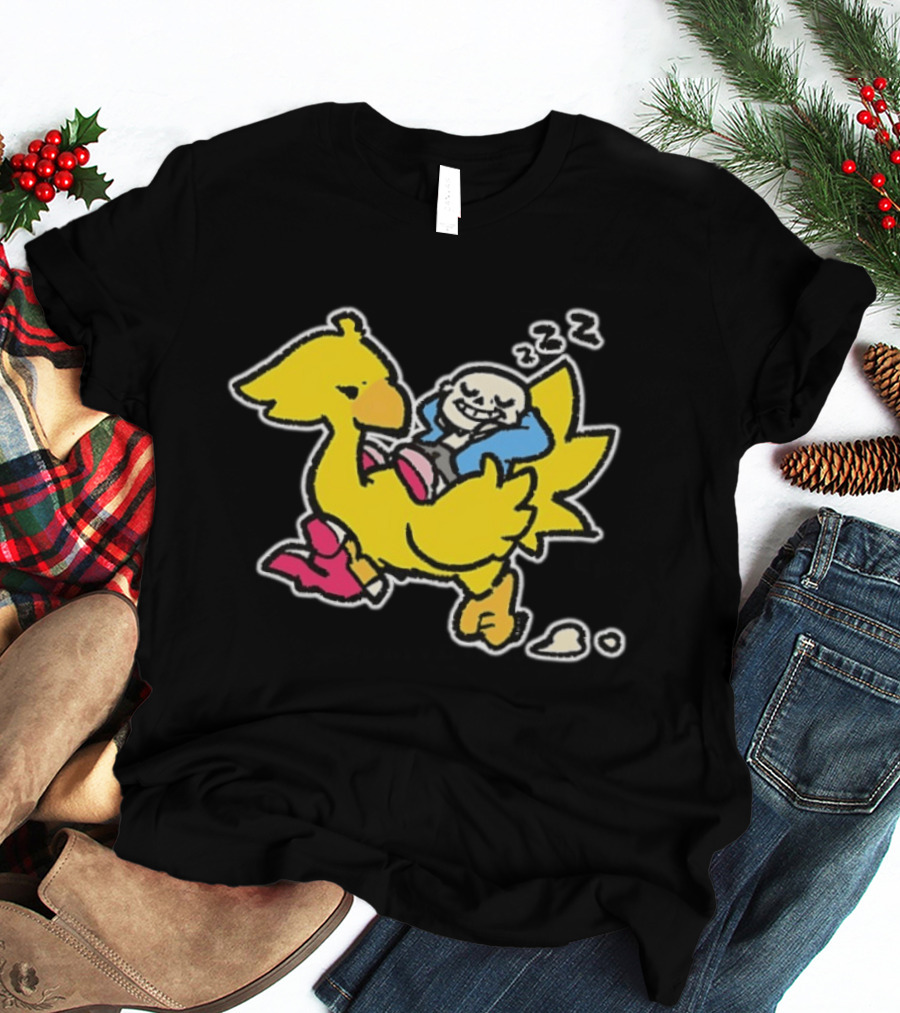 Sans Relaxing On Chocobo T-Shirt