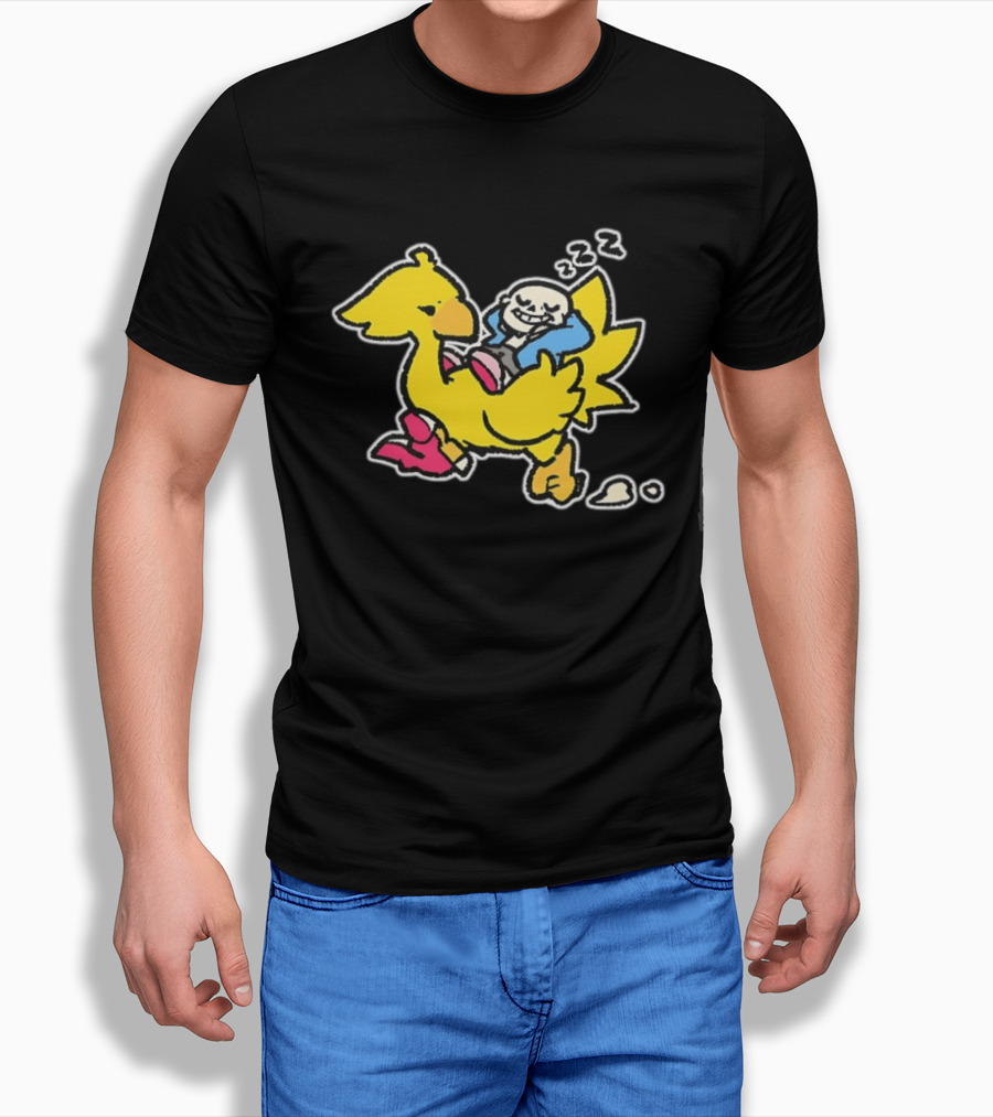Sans Relaxing On Chocobo T-Shirt