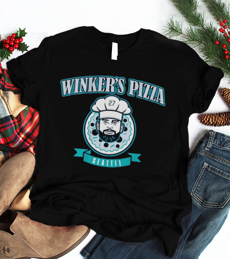 Winker's Pizza Seattle Mariners Jesse Winker 27 Chef T-Shirt