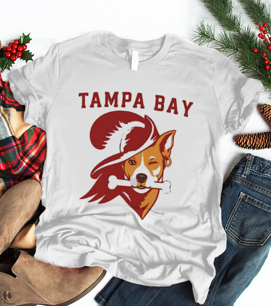 Tampa Bay Dog Pirate With Bone And Hat T-Shirt