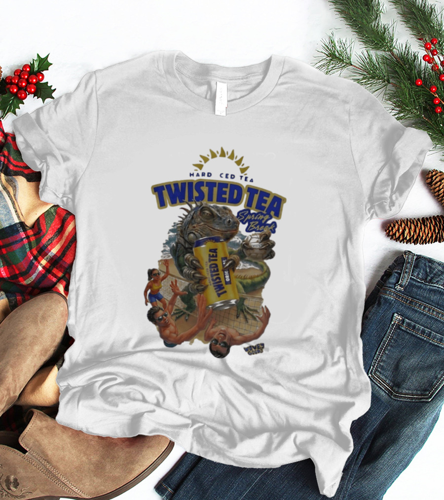 Twisted Tea Hard Iced Tea Spring Break Iguana Volleyball Wave Gods T-Shirt