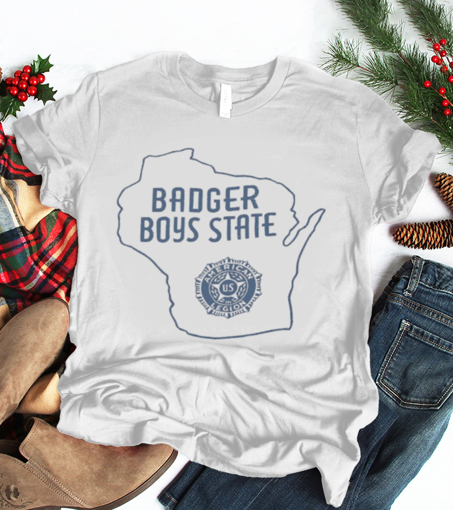 Badger Boys State American Legion Wisconsin Map T-Shirt