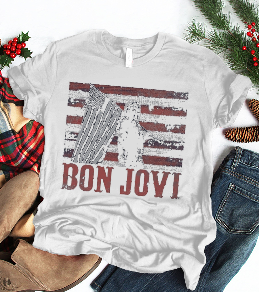Bon Jovi Stars And Stripes American Flag T-Shirt