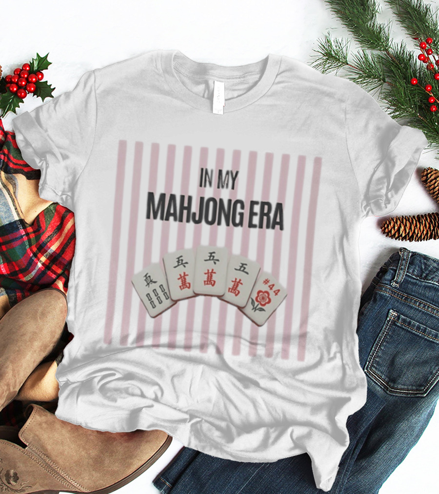 In My Mahjong Era Number 44 Mahjong Tiles Pink T-Shirt