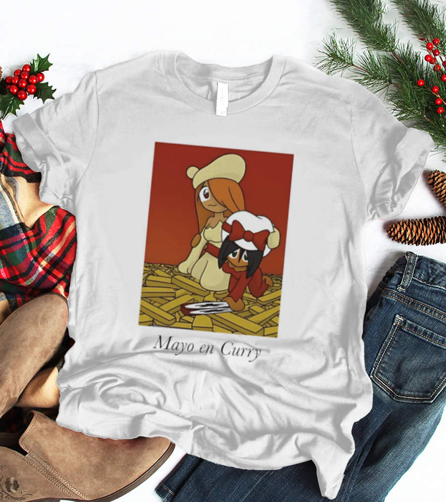 Mayo En Curry Anime Characters On Fries T-Shirt