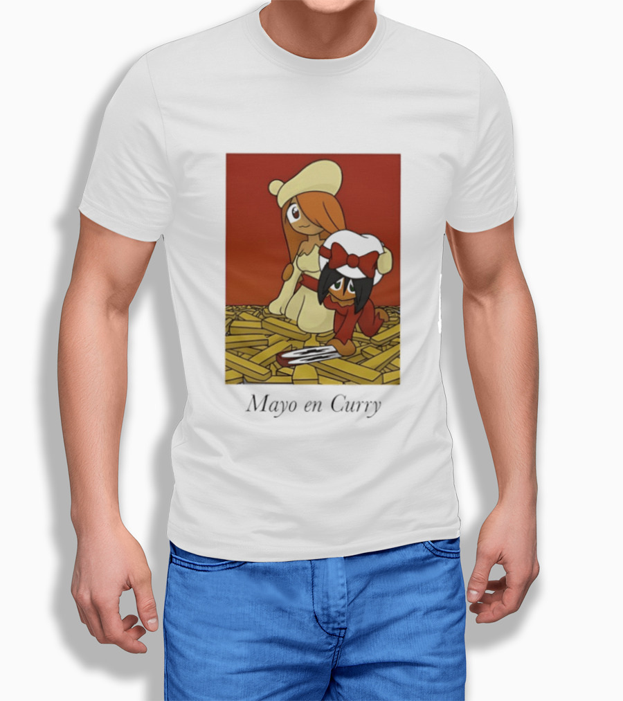Mayo En Curry Anime Characters On Fries T-Shirt