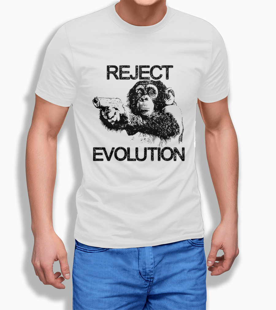 Reject Evolution Monkey Gun T-Shirt