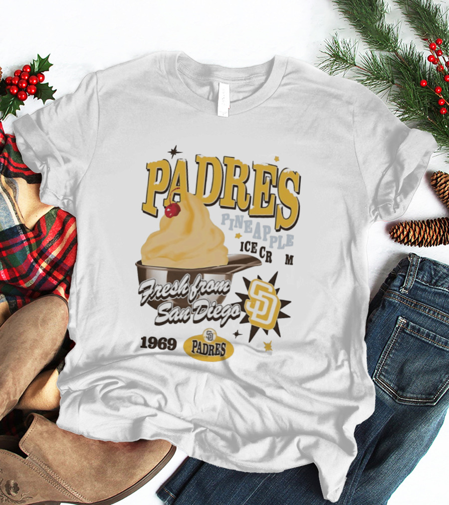 San Diego Padres Pineapple Ice Cream Fresh Since 1969 T-Shirt