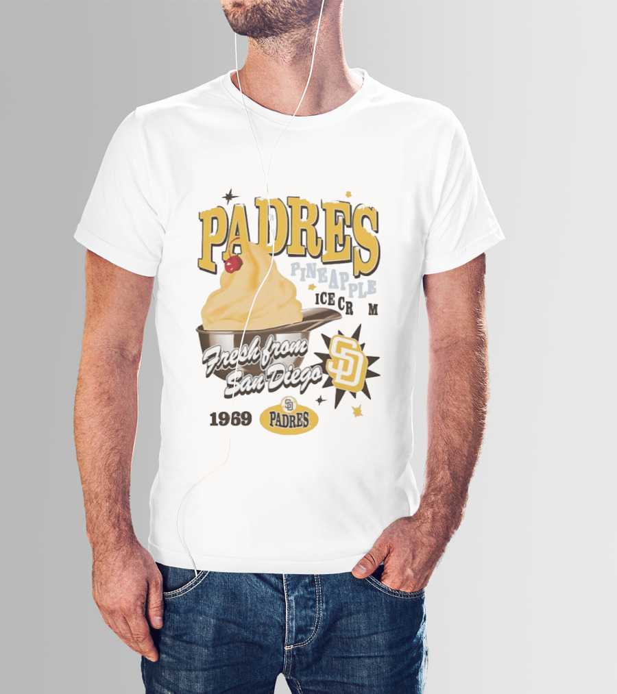 San Diego Padres Pineapple Ice Cream Fresh Since 1969 T-Shirt