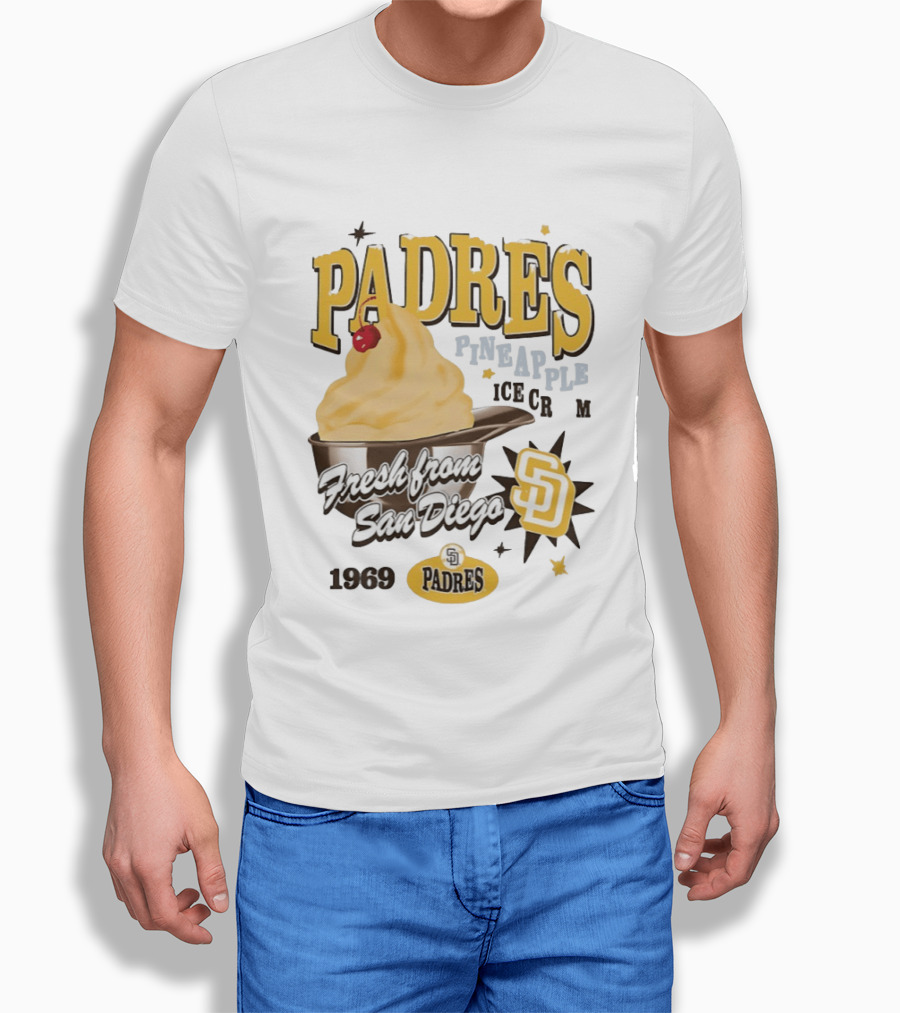 San Diego Padres Pineapple Ice Cream Fresh Since 1969 T-Shirt