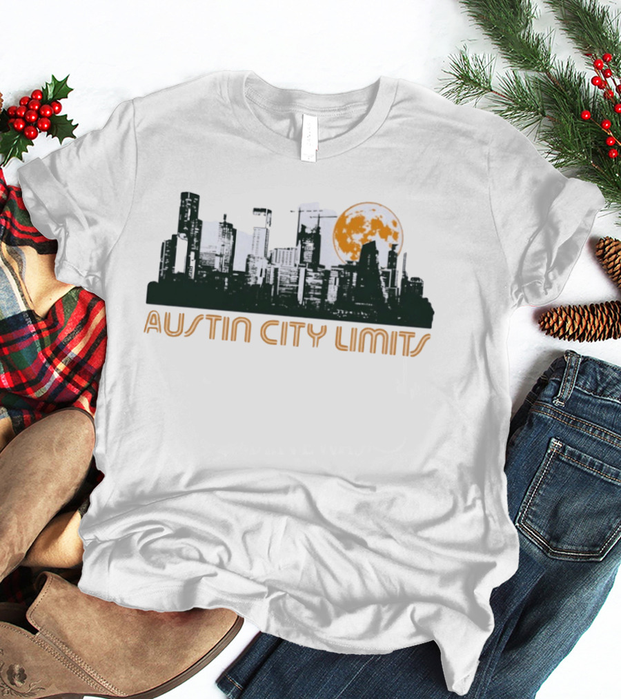 Austin City Limits Full Moon Skyline T-Shirt