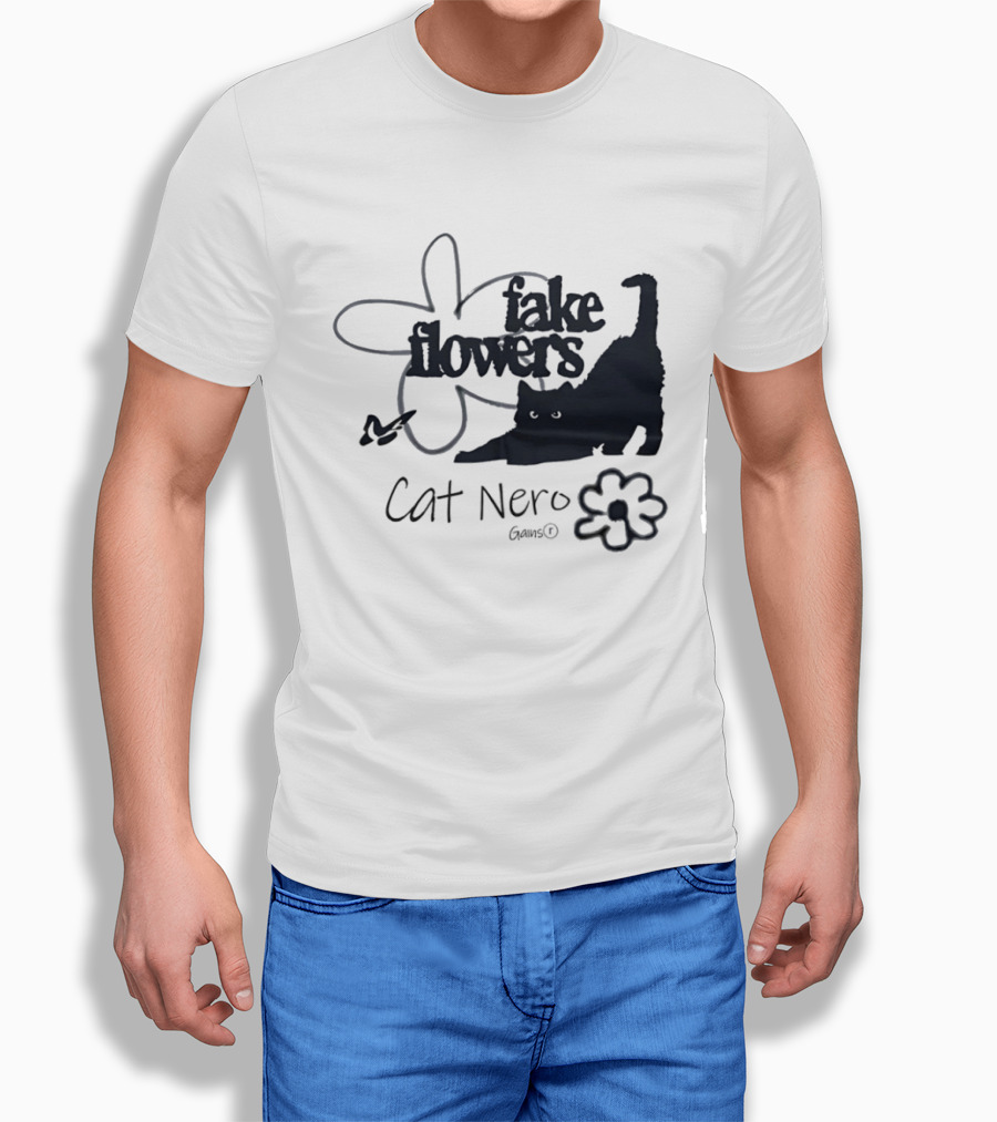 Cat Nero Fake Flowers Gains Floral Aesthetic Butterfly T-Shirt