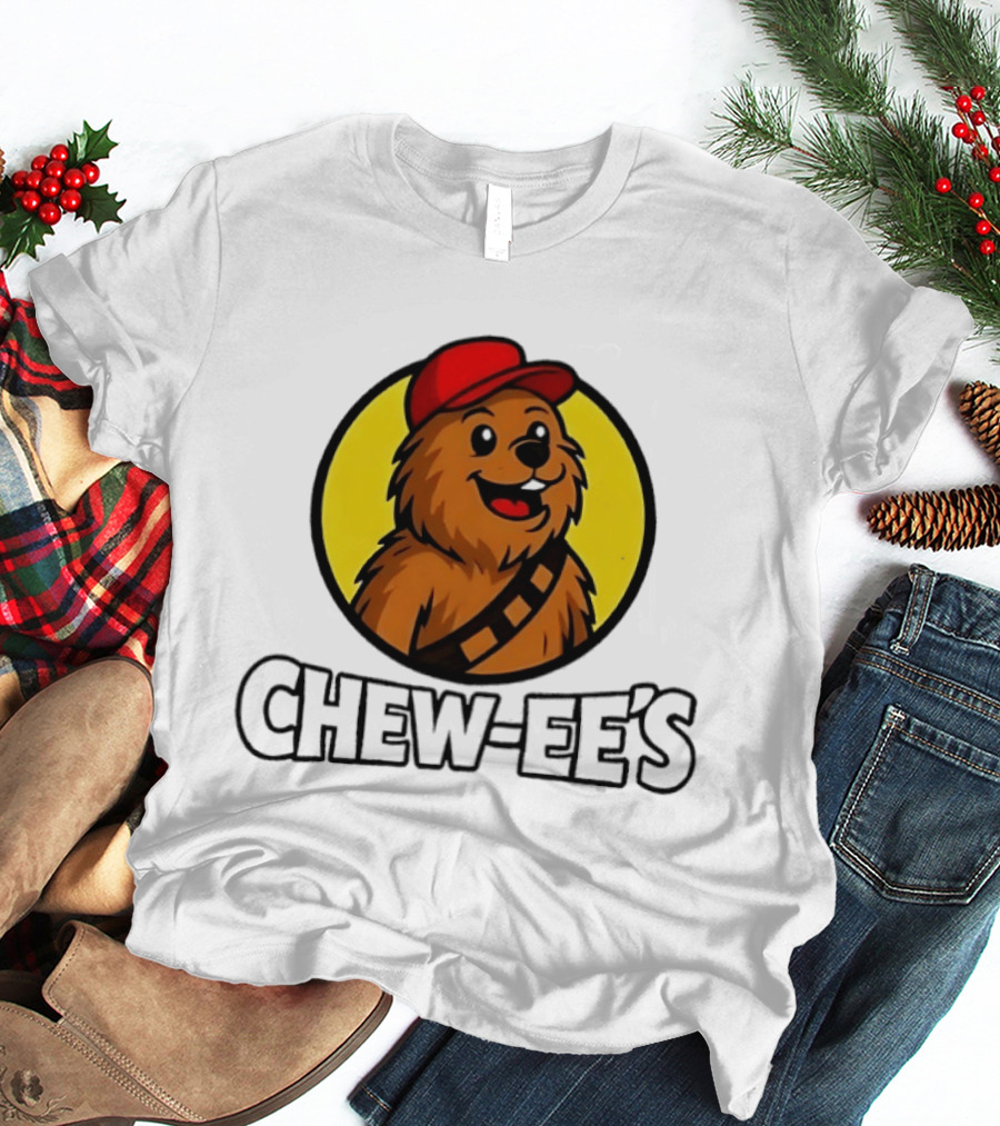 Chew Ee's Chewbacca Fast Food Character With Red Cap T-Shirt