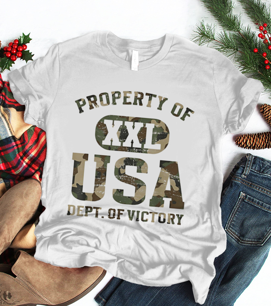 Property Of Xxl Usa Dept Of Victory Camo T-Shirt