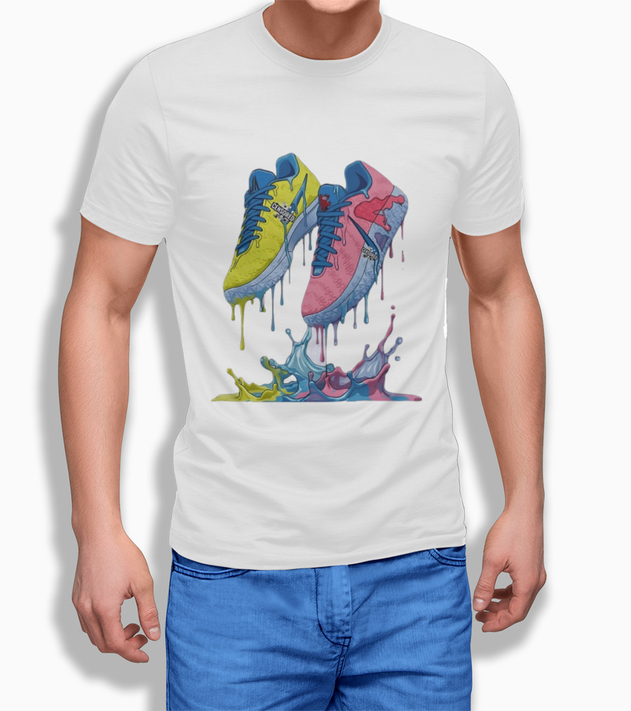 Dripping Paint Sneakers Censored T-Shirt