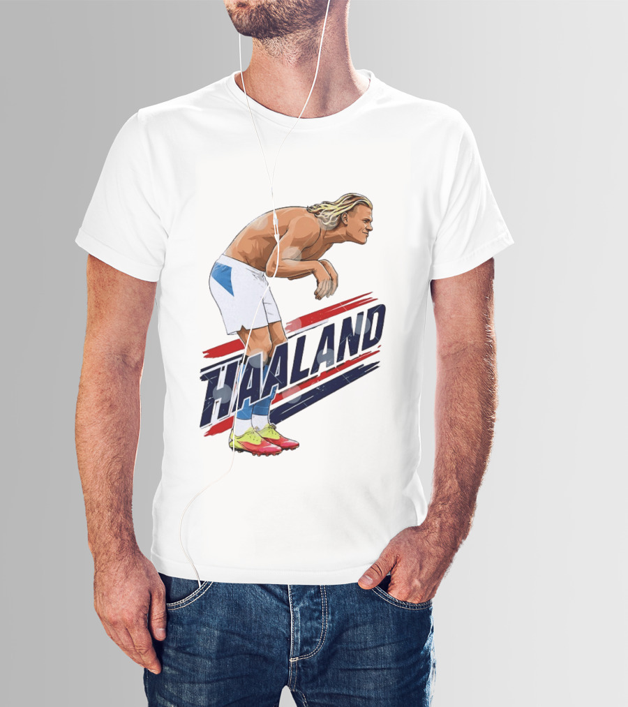 Erling Haaland Celebration Pose With Norway T-Shirt