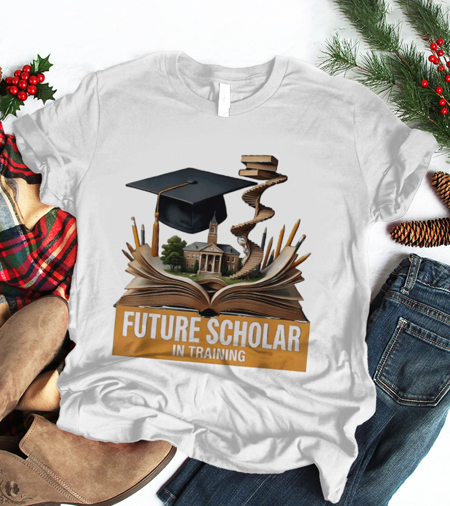 Future Scholar In Training Graduation Cap Books Spiral Notebook T-Shirt