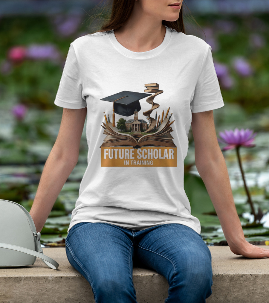Future Scholar In Training Graduation Cap Books Spiral Notebook T-Shirt