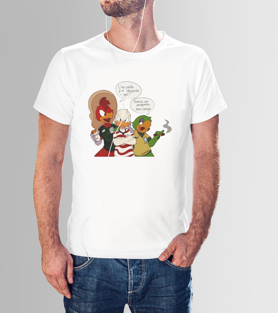 The Three Caballeros Panchito Pistoles Donald Duck José Carioca México USA Brazil Jerseys Soccer Fan Collection T-Shirt