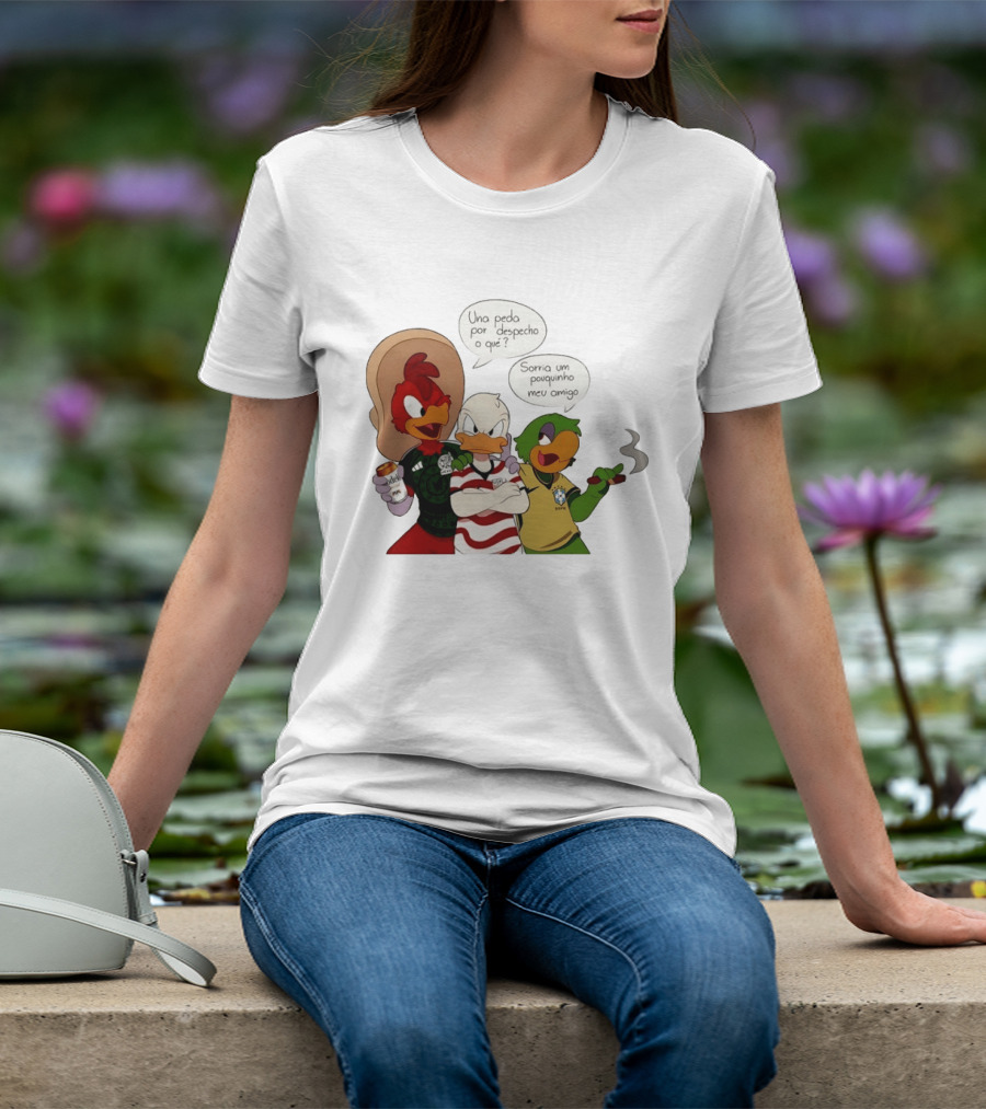 The Three Caballeros Panchito Pistoles Donald Duck José Carioca México USA Brazil Jerseys Soccer Fan Collection T-Shirt