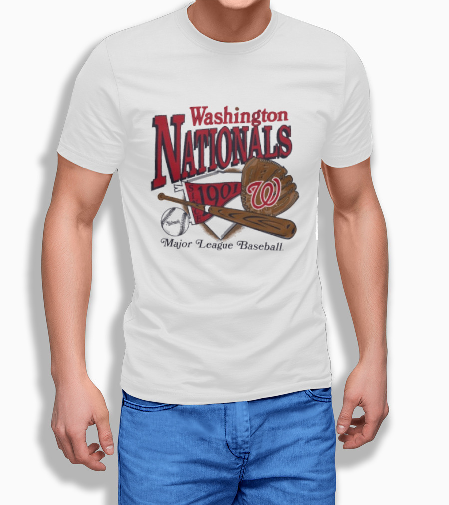 Washington Nationals Est 1901 Baseball Bat Glove Major League T-Shirt