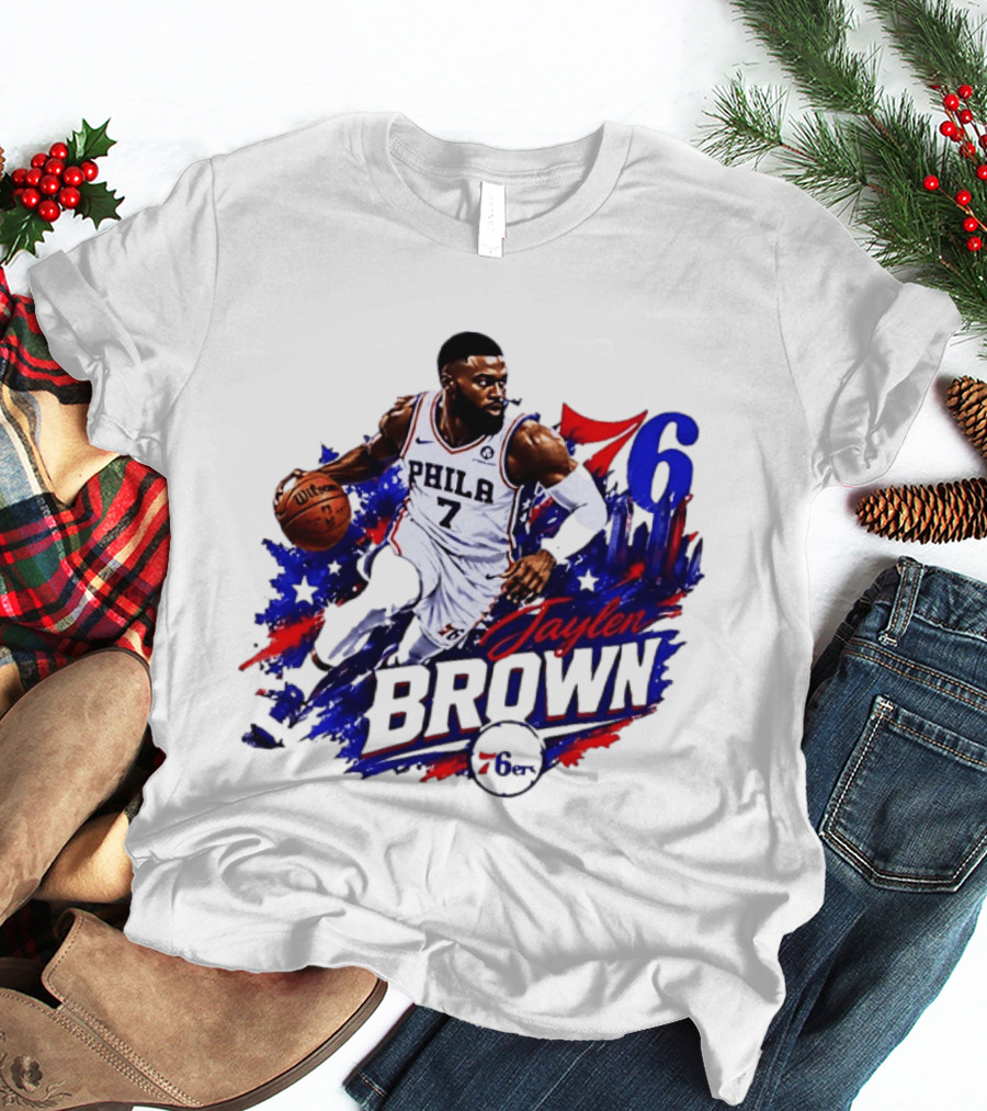 Philadelphia 76ers Jaylen Brown 76 Number 7 Phila Basketball T-Shirt