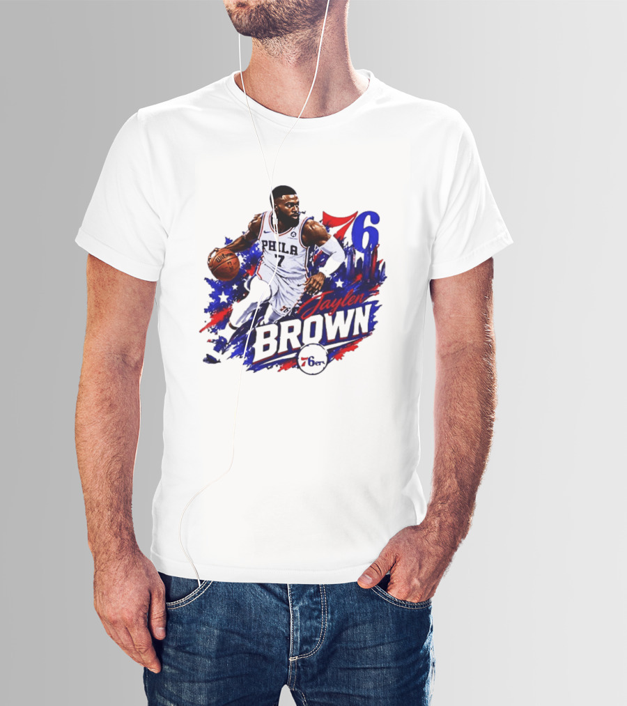 Philadelphia 76ers Jaylen Brown 76 Number 7 Phila Basketball T-Shirt