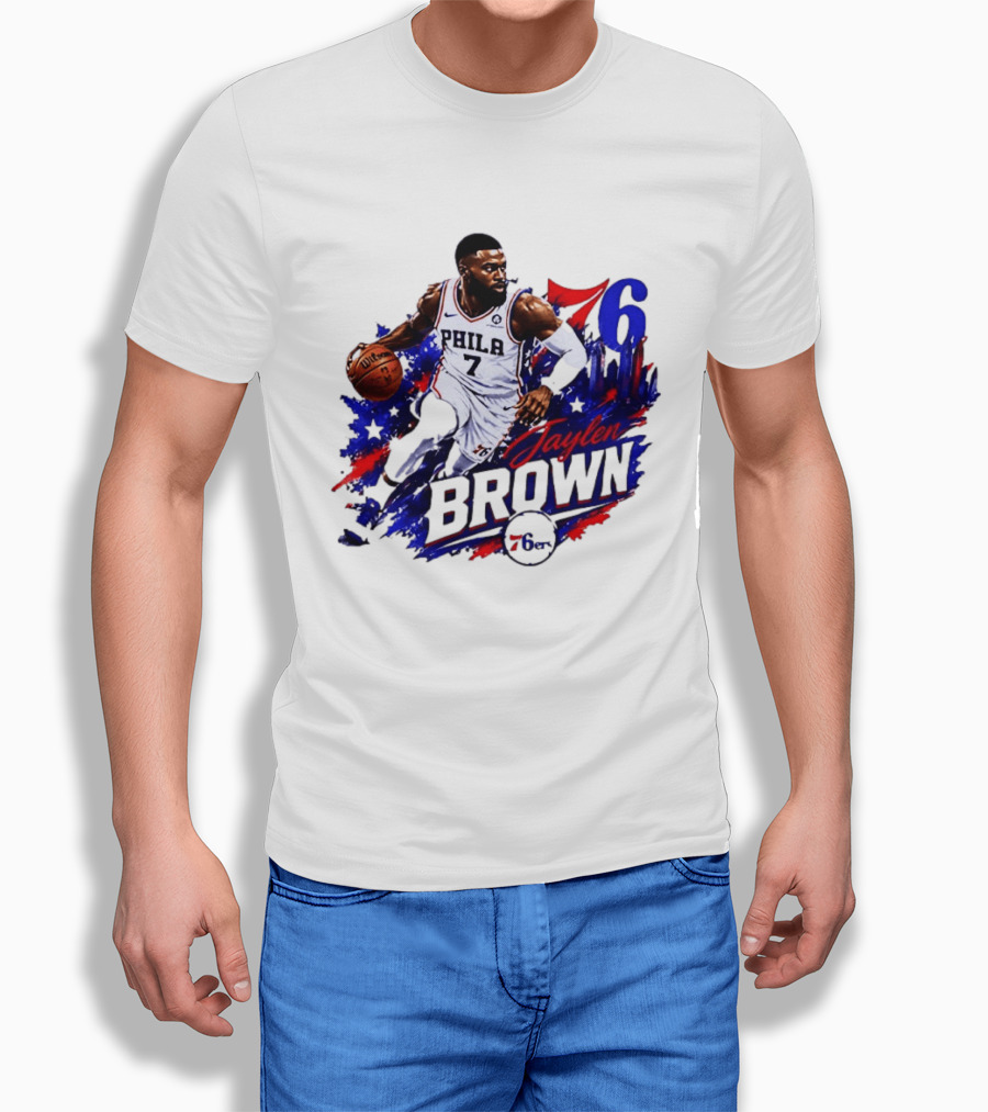 Philadelphia 76ers Jaylen Brown 76 Number 7 Phila Basketball T-Shirt