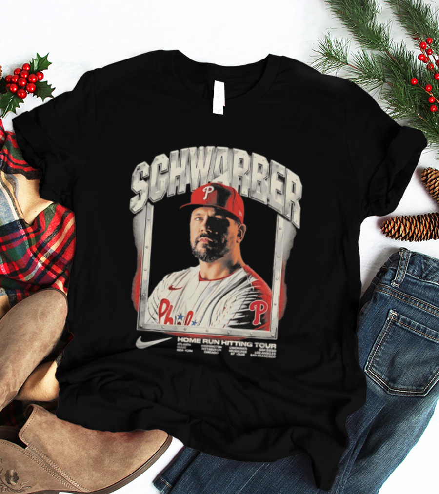 Philadelphia Phillies Kyle Schwarber Home Run Hitting Tour 2026 Nike Baseball T-Shirt
