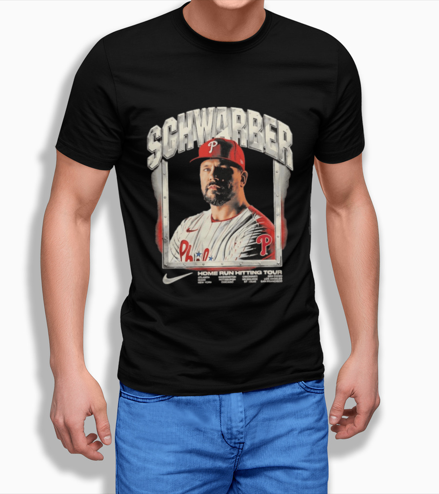 Philadelphia Phillies Kyle Schwarber Home Run Hitting Tour 2026 Nike Baseball T-Shirt