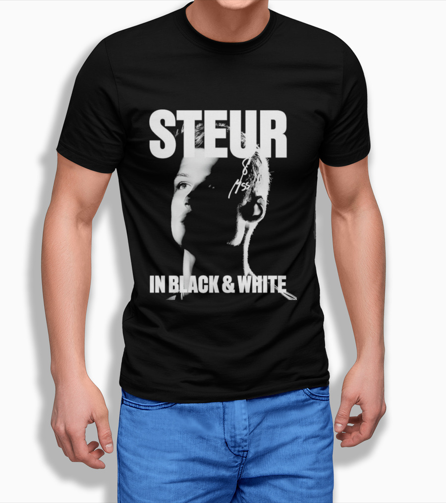 Steur In Black & White Monochrome T-Shirt