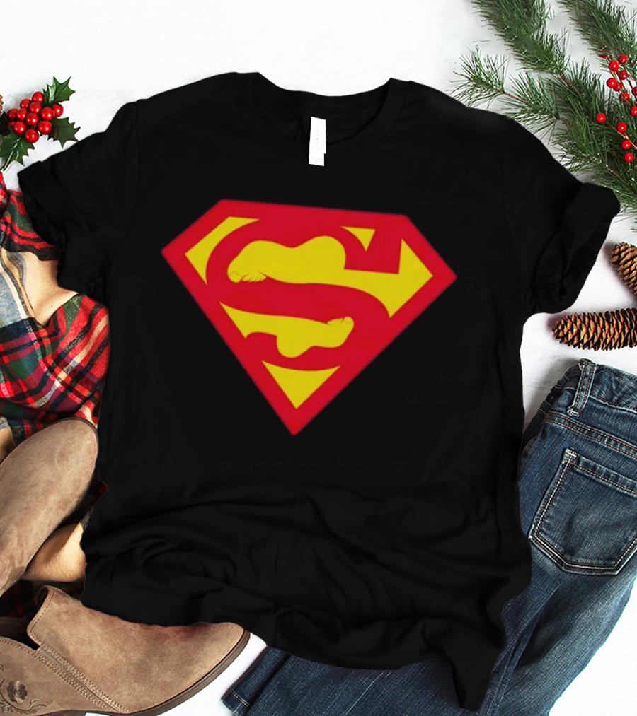 Superfeet Superman Inspired Red Yellow Emblem With Feet T-Shirt