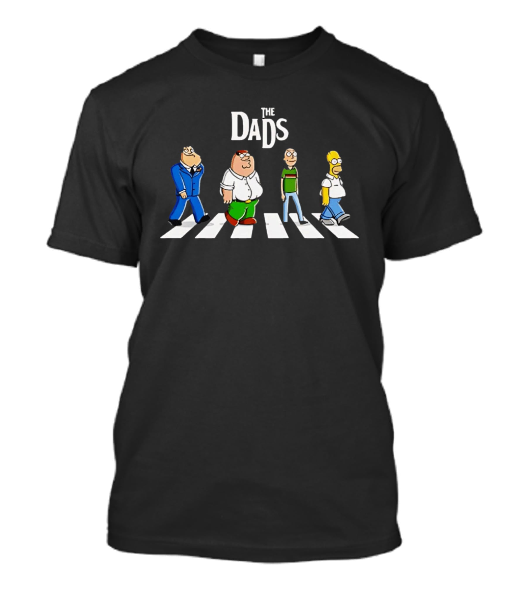 The Dads Cartoon Crossing Parody Featuring Simps Road T-Shirt