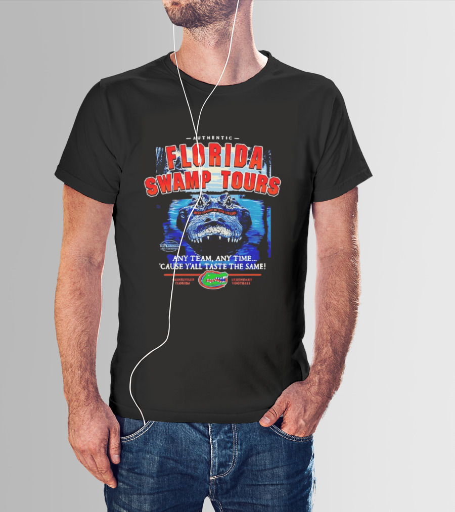 Authentic Florida Swamp Tours Alligator Gainesville Football T-Shirt