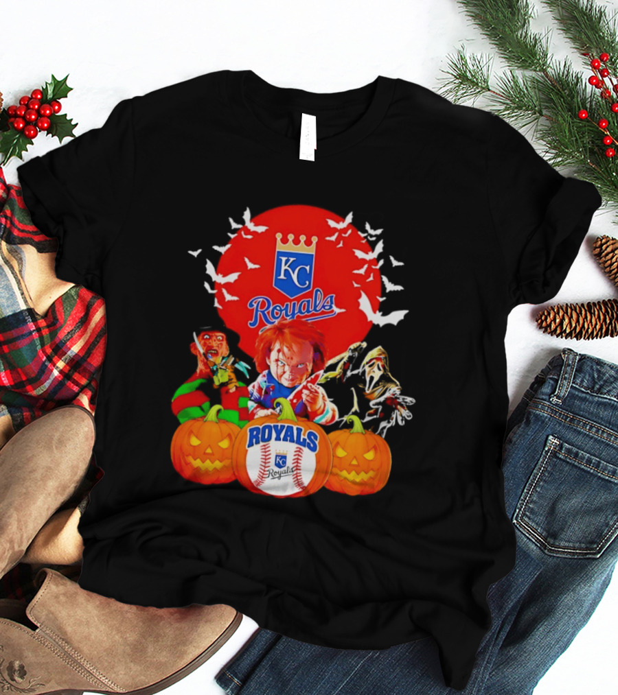 Kansas City Royals Halloween Freddy Krueger Chucky Ghostface T-Shirt