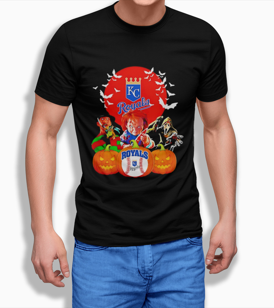 Kansas City Royals Halloween Freddy Krueger Chucky Ghostface T-Shirt
