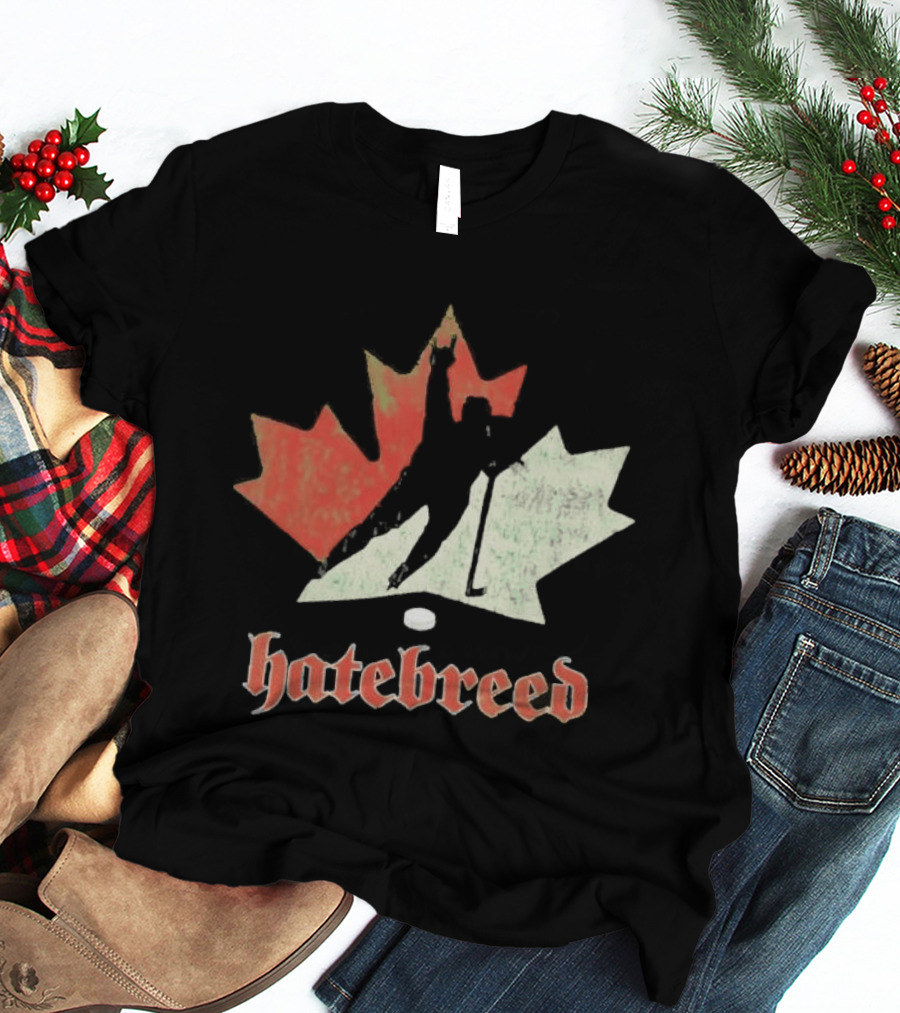 Maple Leaf Hockey Player Hatebreed T-Shirt