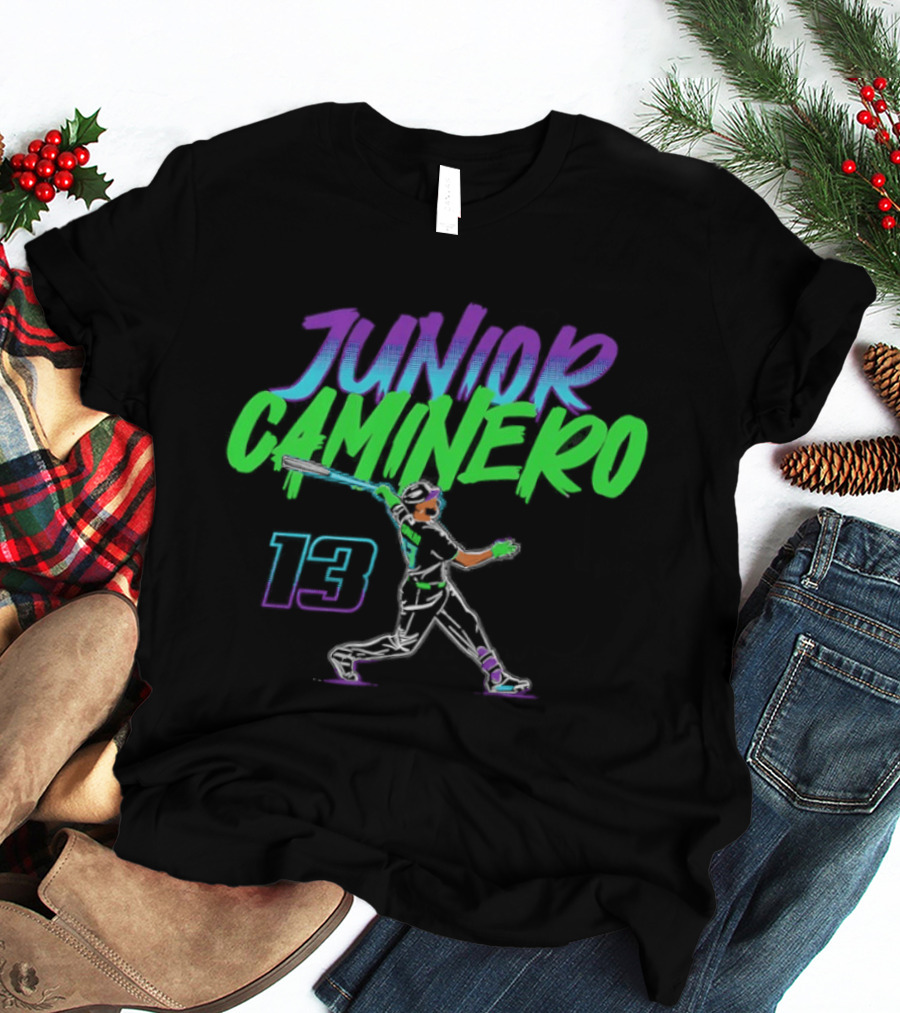 Junior Caminero Tampa Bay Rays Baseball Slugger Swing 13 T-Shirt