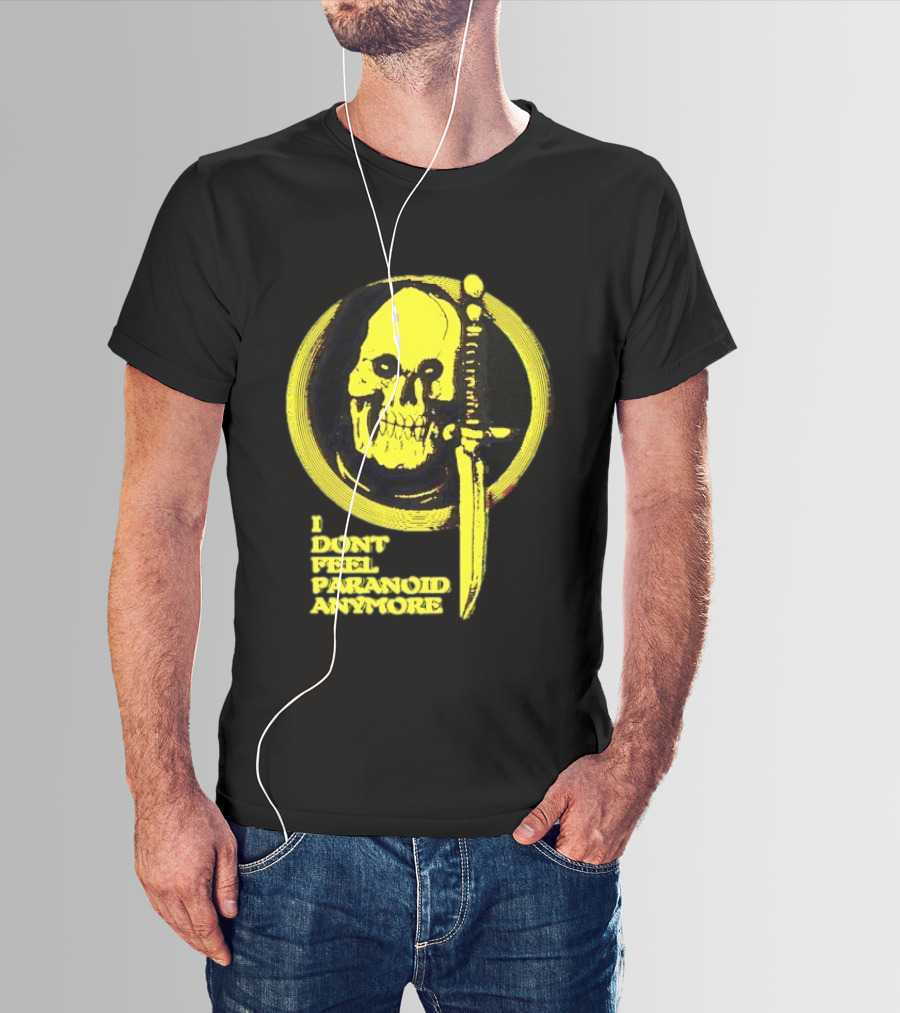 I Don't Feel Paranoid Anymore Skull Dagger Retro Horror Vibe T-Shirt
