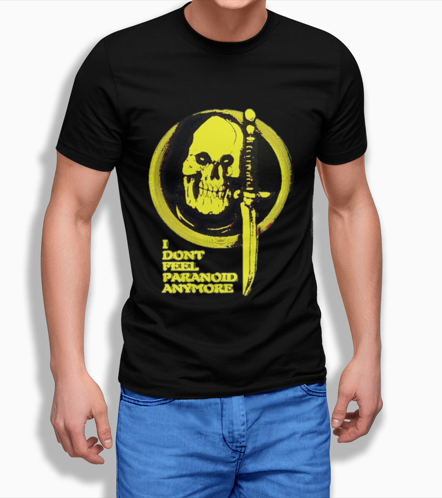 I Don't Feel Paranoid Anymore Skull Dagger Retro Horror Vibe T-Shirt