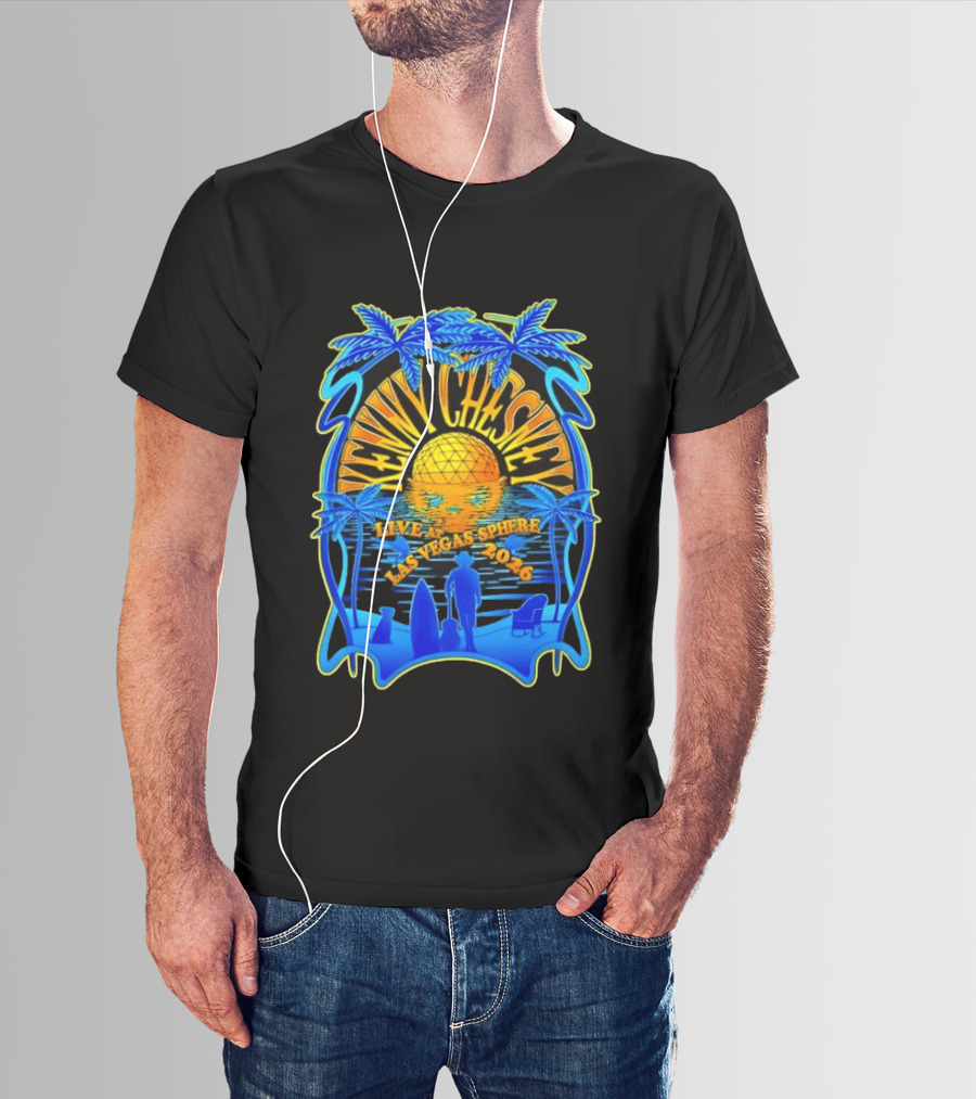 Kenny Chesney Live At Las Vegas Sphere 2026 Tropical Sunset And Palms T-Shirt